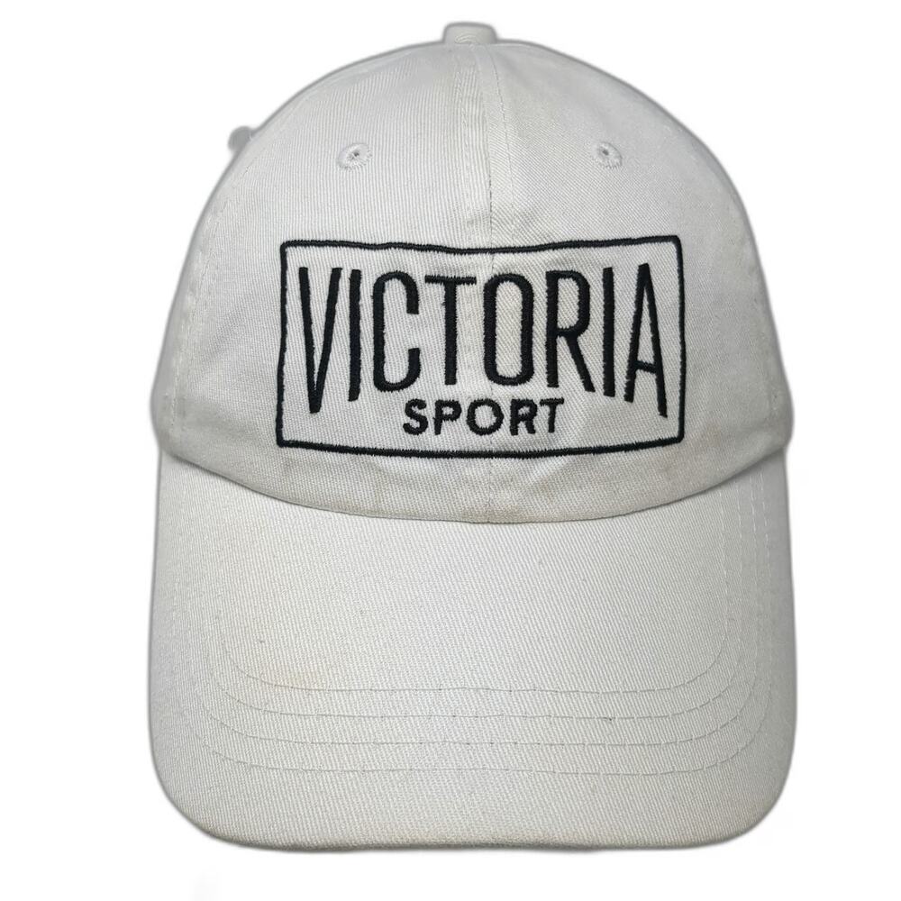 Victoria Sport Baseball Cap White One Size Slideback Embroidered Logo Hat